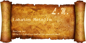 Lakatos Metella névjegykártya